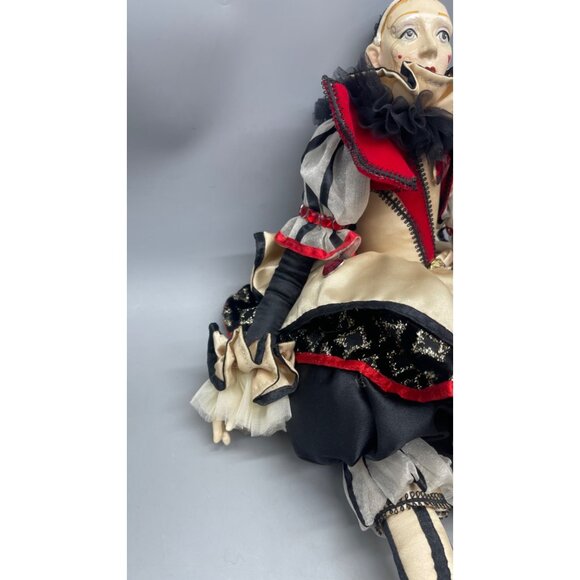 Katherine Collection Valentine Clown Doll heart black white humor bendable READ - Picture 4 of 6